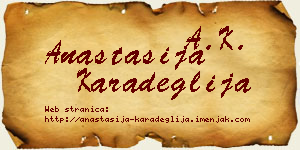 Anastasija Karadeglija vizit kartica